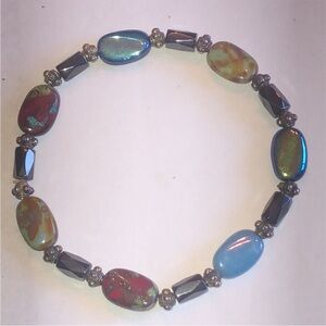 Colorful Semi Precious Stone Hematite Beaded Boho Bracelet